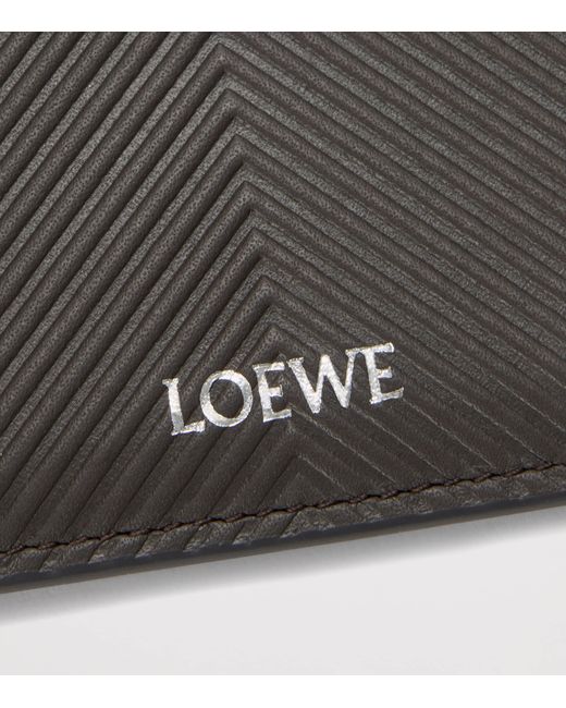 Loewe Black Leather Chevron Card Holder for men