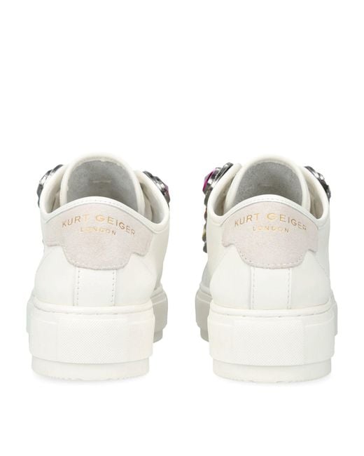 Kurt Geiger White Leather Laney Octavia Sneakers
