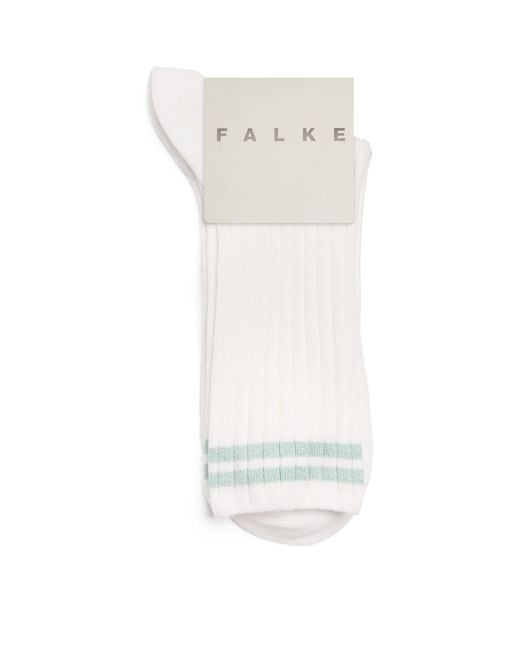 Falke White Cotton-Blend Play Me Socks