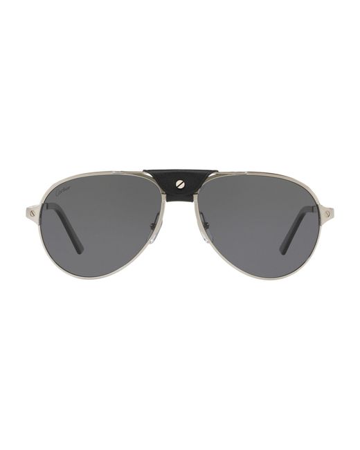 Cartier Gray Pilot Sunglasses for men