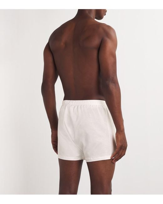 Hanro White Cotton Boxer Shorts for men