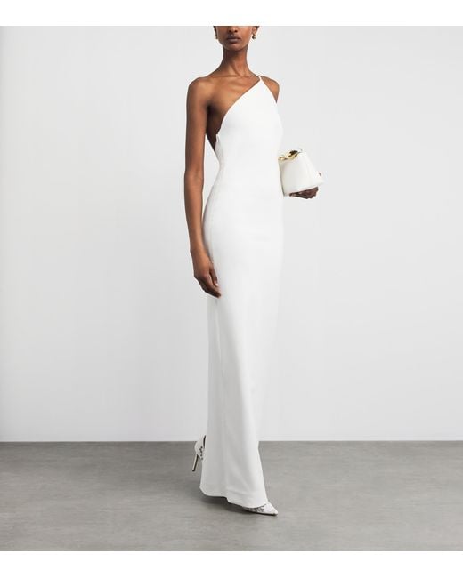 Solace London White Crepe Alexandra Maxi Dress