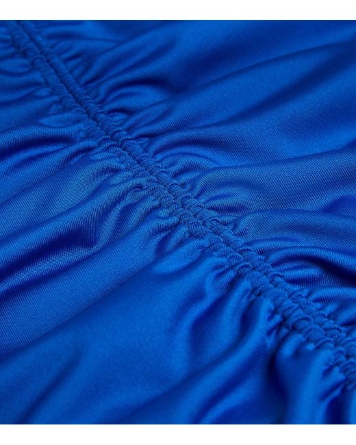 Victoria Beckham Blue Ruched Maxi Dress