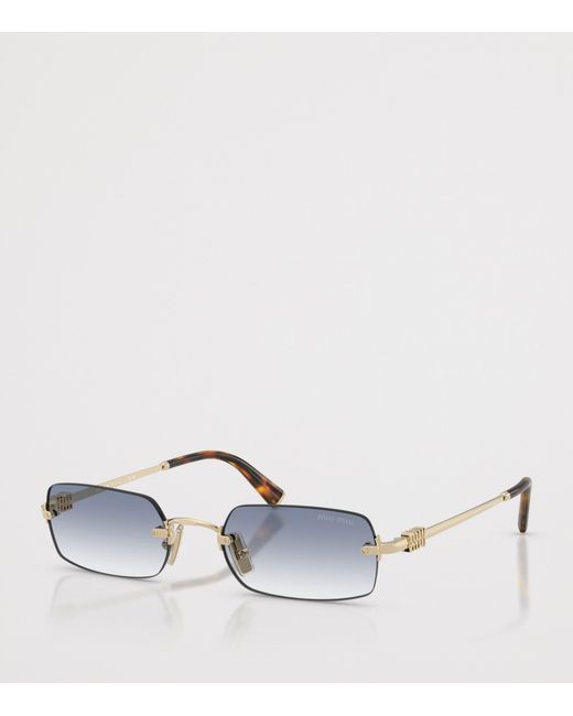 Miu Miu Blue Rectangular Mu B50S Sunglasses