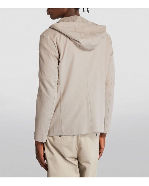 Emporio Armani Natural Cotton Hooded Blazer for men