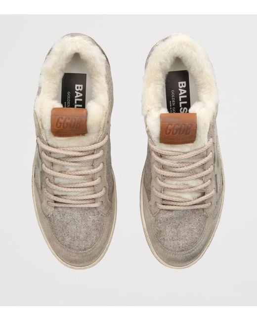 Golden Goose Deluxe Brand Natural Shearling-Lined Ballstar Sneakers