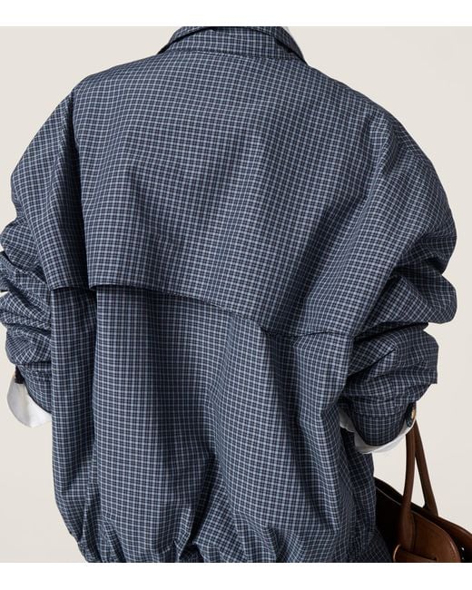 Miu Miu Blue Check Blouson Jacket