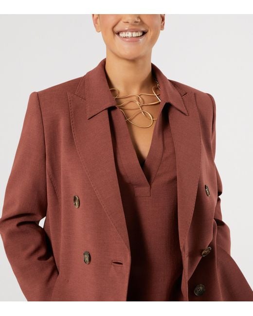 Marina Rinaldi Red Chenzia Double-Breasted Blazer