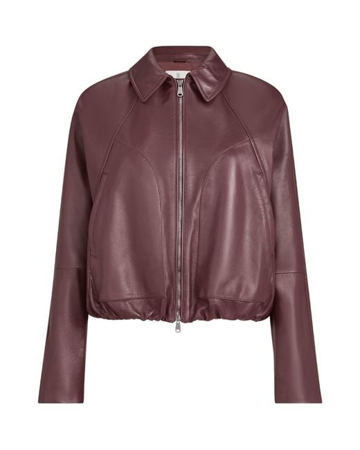 Brunello Cucinelli Purple Nappa Leather Jacket