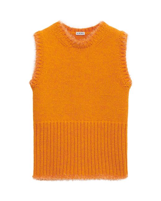 Loewe Orange Wool-Blend Ribbed Sweater Vest