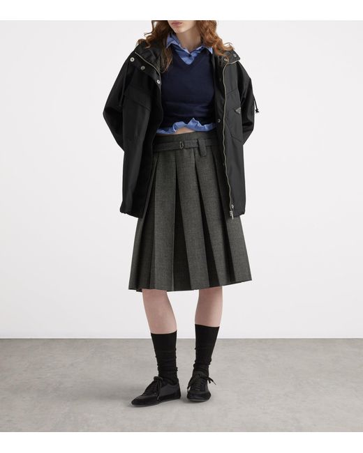Prada Black Re Nylon Logo-Embellished Woven Jacket