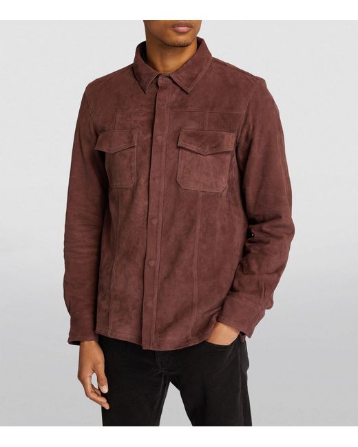 PAIGE Brown Suede Baltimore Jacket for men
