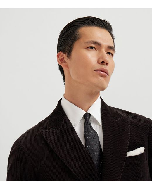 Brunello Cucinelli Black Silk Jacquard Tie for men