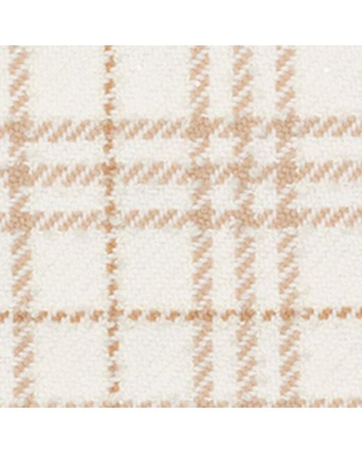Burberry White Cashmere-Silk-Wool Embellished Check Scarf
