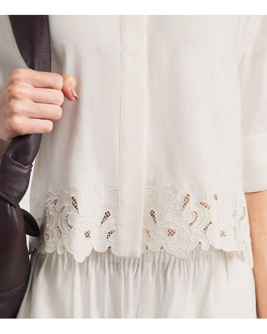 Camilla & Marc White Linen-Blend Chara Cropped Shirt