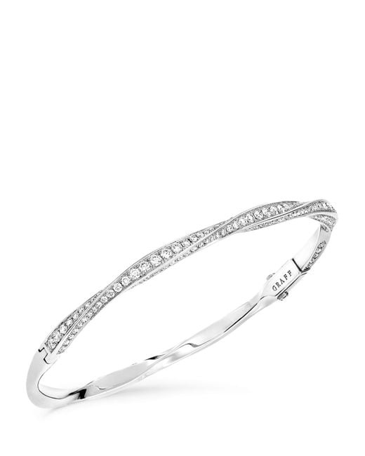 Graff White And Diamond Spiral Bangle
