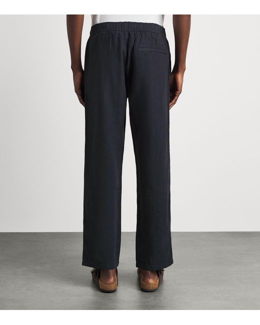 Samsøe & Samsøe Blue Linen Sajabari Straight Trousers for men