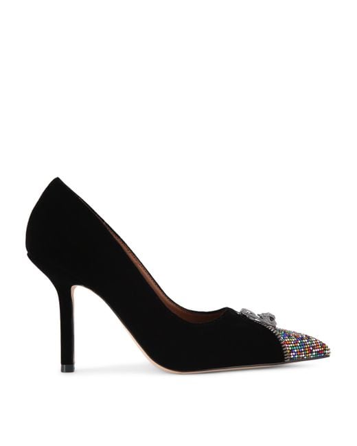 Kurt Geiger Black Velvet Zip Pumps