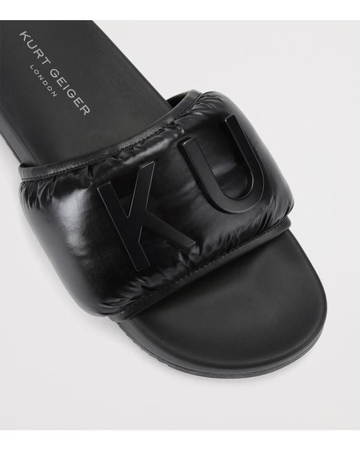 Kurt Geiger Black Embellished Kurt Puff Slides for men