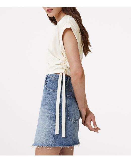AllSaints White Satin Mira T-Shirt