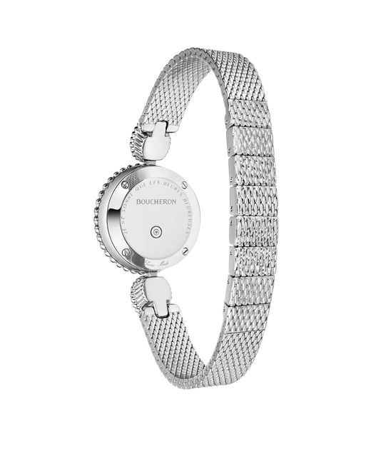 Boucheron Metallic Steel And Diamond Serpent Bohème Watch