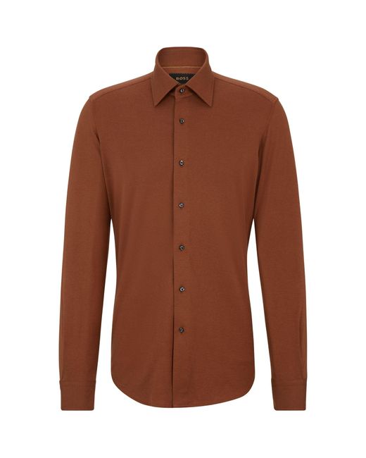 Boss Brown Cotton-blend Shirt for men