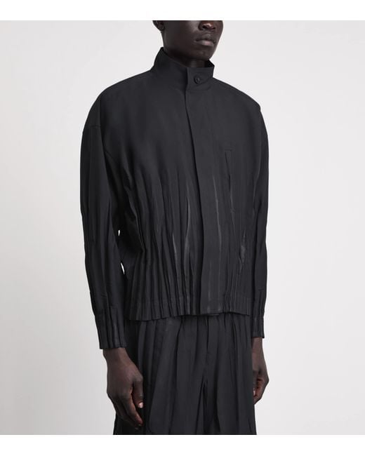 IM MEN Blue Pleated Waft Jacket for men