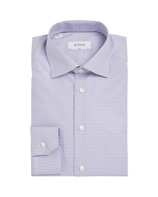 Eton of Sweden Purple Cotton-blend Check Print Shirt for men