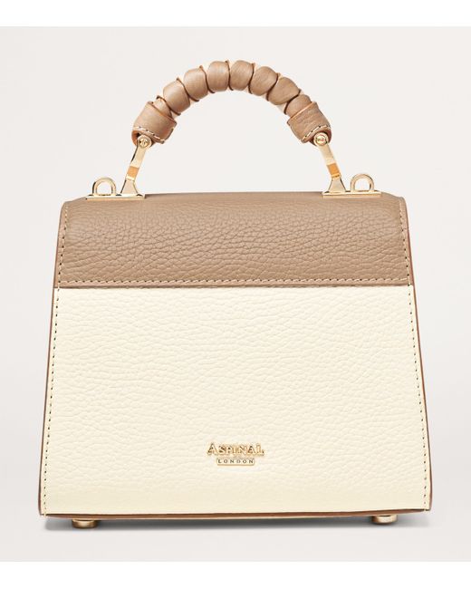 Aspinal Natural Mini Mayfair 2 Top-Handle Bag