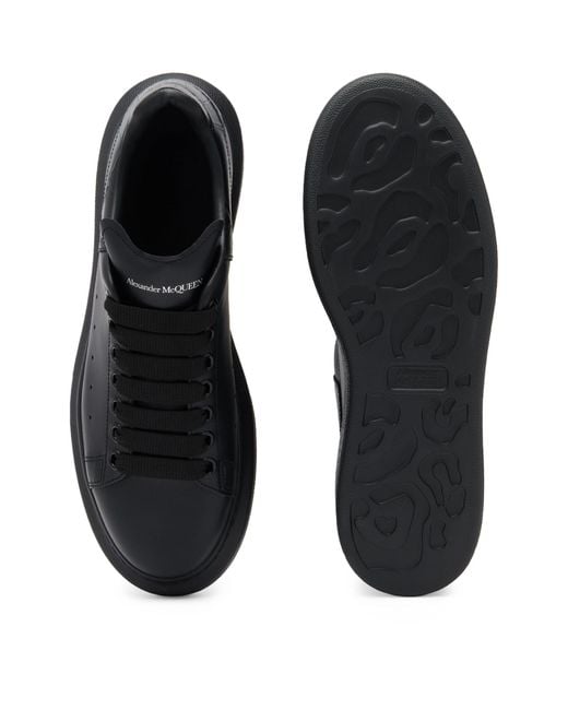 Alexander McQueen Black Leather Oversized Sneakers