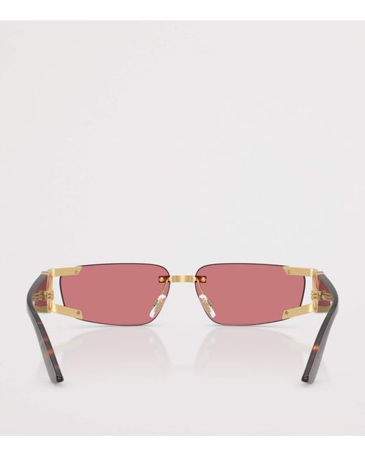 Versace Pink Metal Ve2291 Rectangle Sunglasses for men