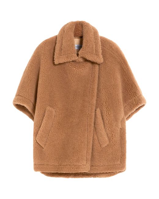 Max Mara Brown Camel Wool-Silk Tebe Cape