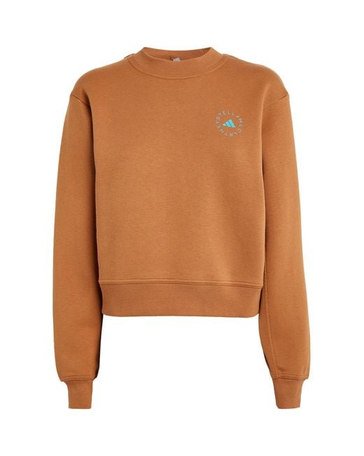Adidas By Stella McCartney Brown Cotton-blend Sweatshirt