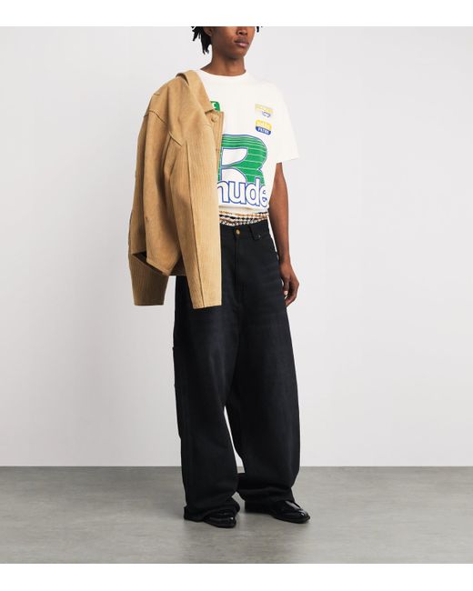 Rhude Cotton Roadway Racing T-Shirt in White for Men | Lyst UK