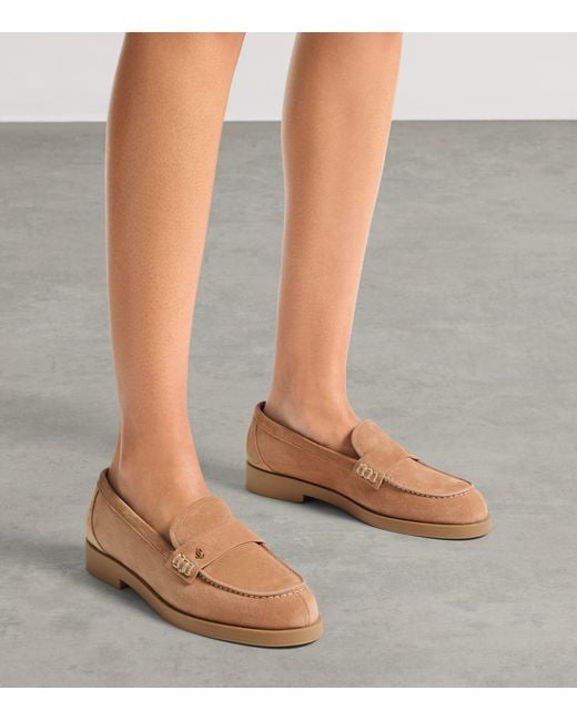 Jimmy Choo Brown Velvet Suede Ivy Loafers