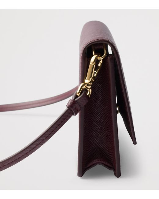Prada Purple Mini Saffiano Leather Clutch Bag