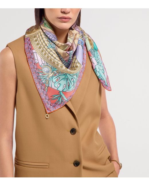 BVLGARI Blue Silk Curiosity Scarf