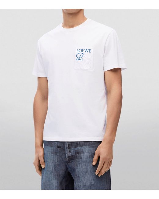 Loewe White Pocket Anagram T-shirt for men