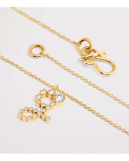 Sophie Bille Brahe Metallic And Diamond Soprano 'G' Necklace
