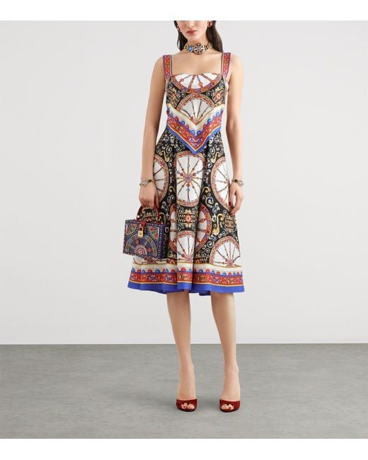 Dolce & Gabbana White Carretto Midi Dress