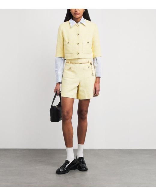 Maje Natural Tweed Cropped Jacket