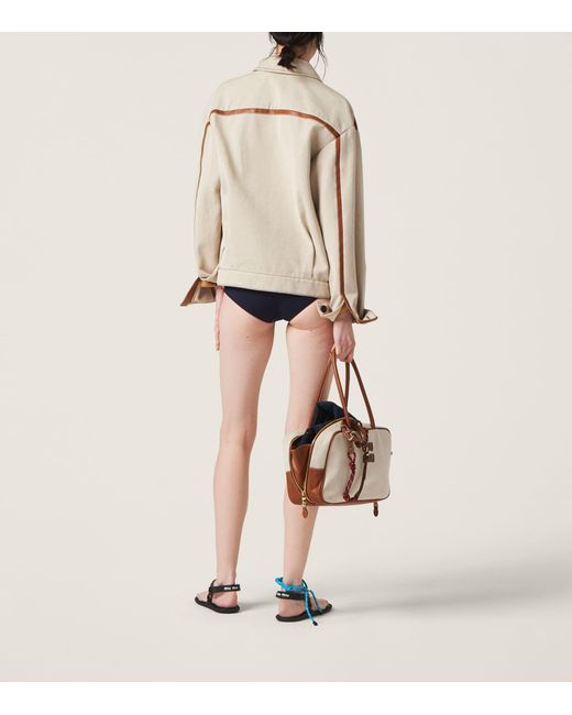Miu Miu Blue Logo Bikini Bottoms