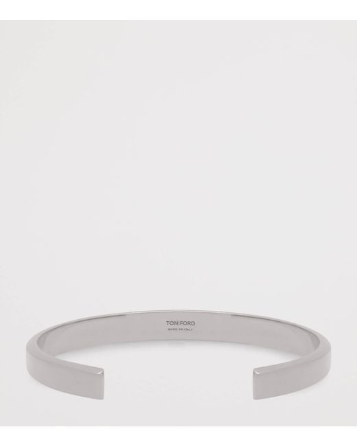 Tom Ford White Logo-Engraved Bangle for men