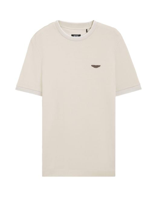 Boss White X Aston Martin Cotton-Wool T-Shirt for men