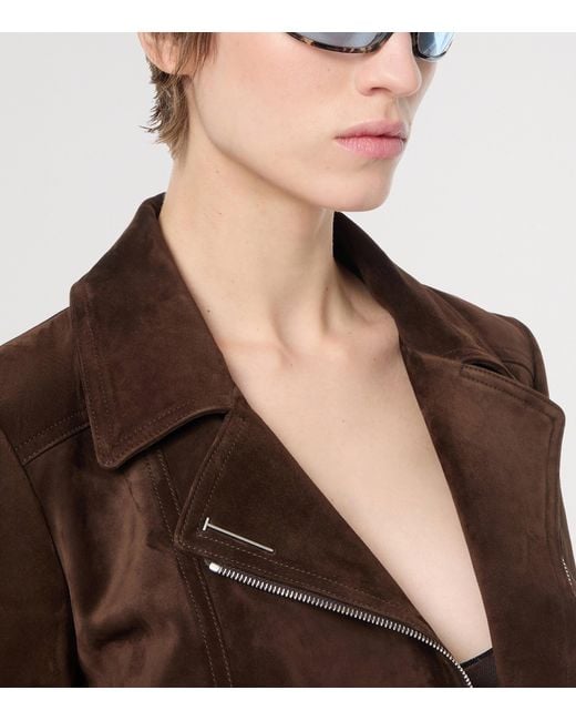 Tom Ford Brown Suede Biker Jacket