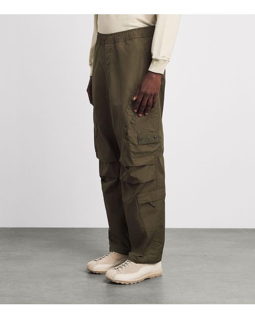 Stone Island Green Cotton-Canvas All-Weather Ghost Trousers for men
