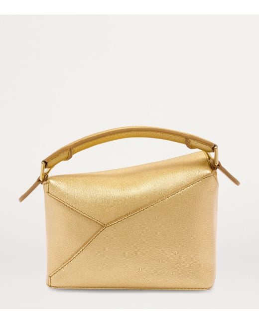 Loewe Mini Metallic Leather Puzzle Top-Handle Bag