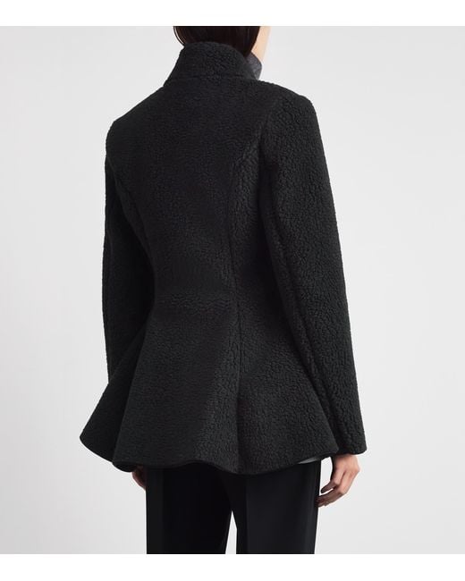 Stella McCartney Black Plush Peplum Jacket