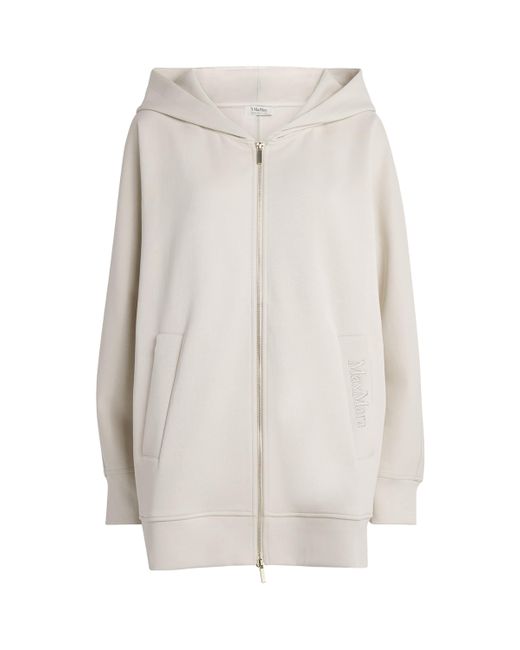 Max Mara White Cotton-Blend Jersey Hoodie