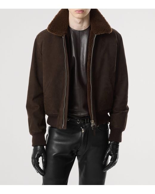 Tom Ford Brown Suede Bomber Jacket for men
